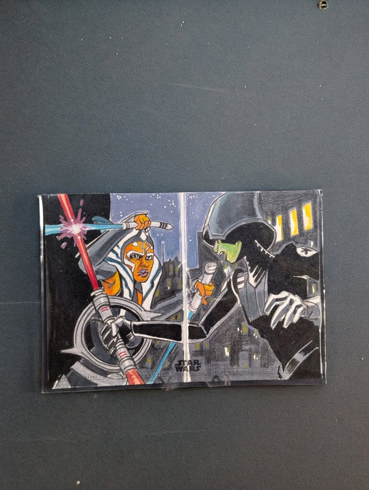 1/1 Women of Star Wars Panoramic Sketch Card by Matt Stewart